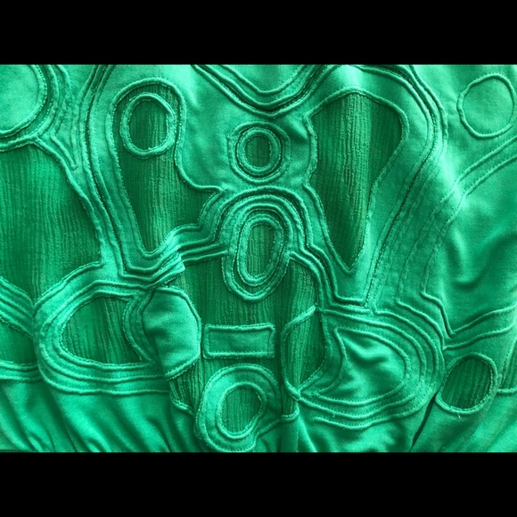 MARCIANO “Silk - Sheer- Crochet” 🟢Emerald Green Tank Top - Picture 9 of 12